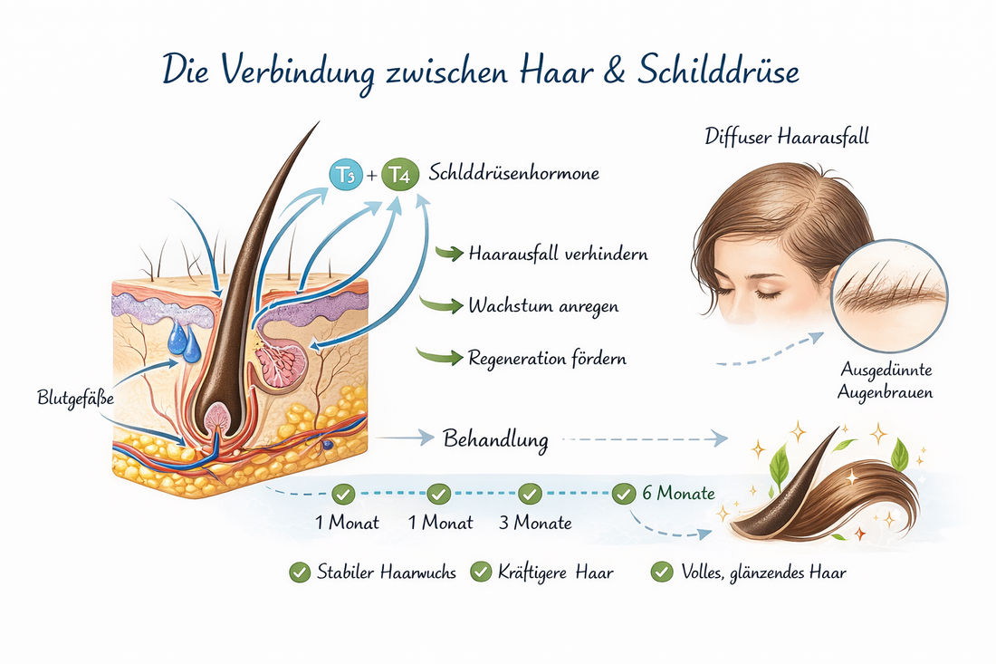 Schilddrüsenstörungen und Haarausfall: Mechanismen, Muster und Verlauf