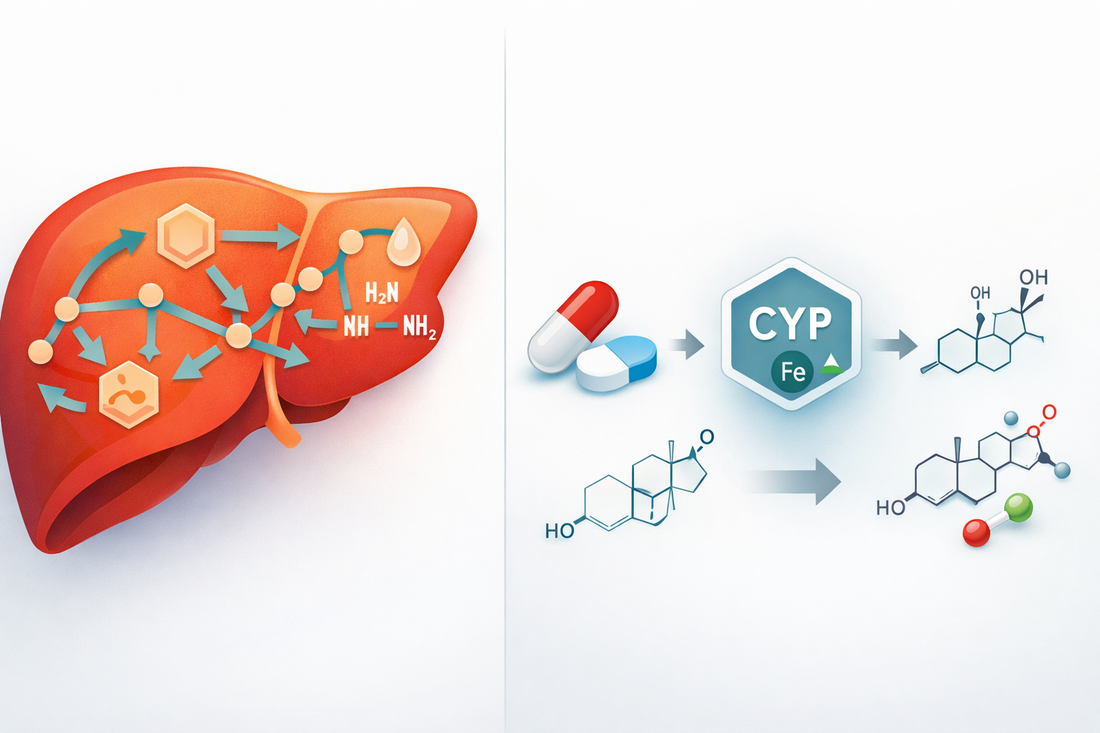 Wie die Leber Medikamente und Hormone verarbeitet: First-Pass-Effekt, Cytochrom-P450-System und Phase-II-Konjugation