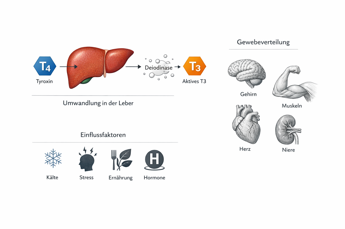T4-T3-Konversion: Biochemie der Deiodasen, Modulatoren und Diagnostik im Ueberblick