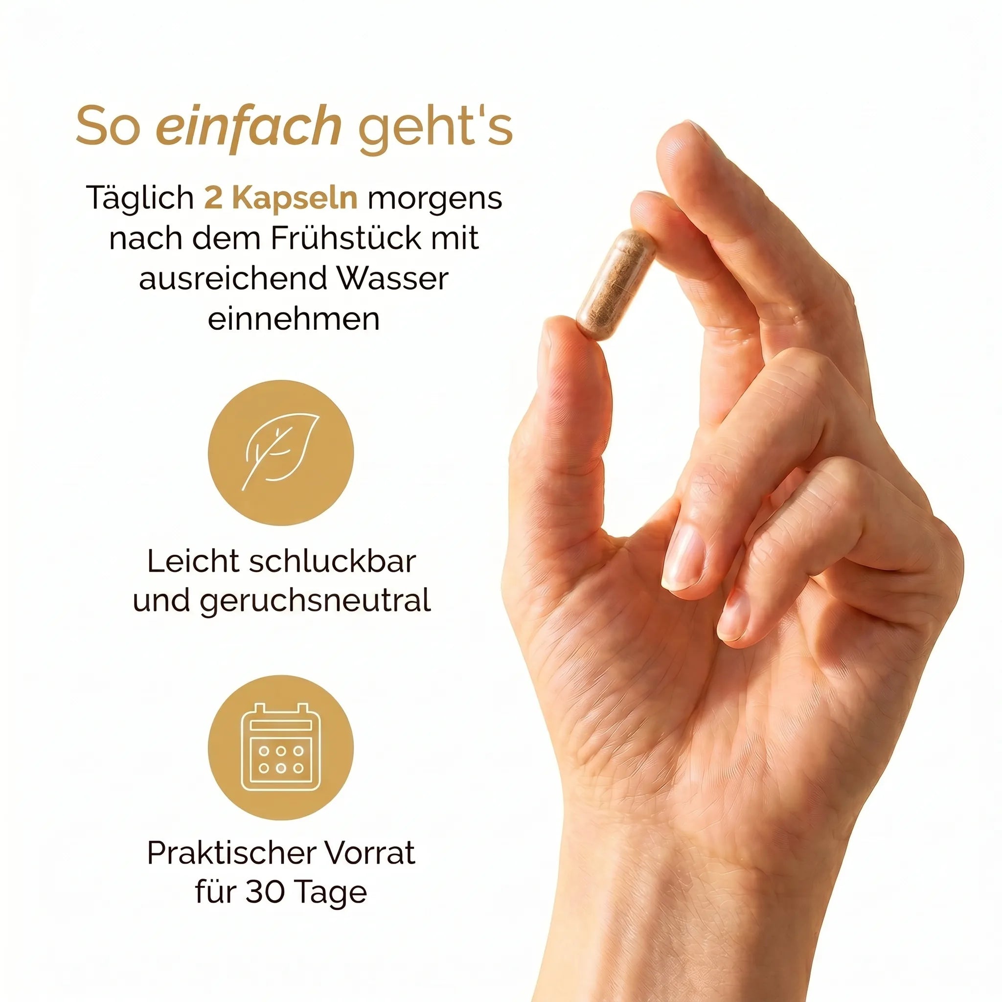 Einnahme — Kapsel in Hand